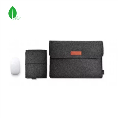 Sacoche pour ordinateur portable en feutre standard avec pochette pour souris